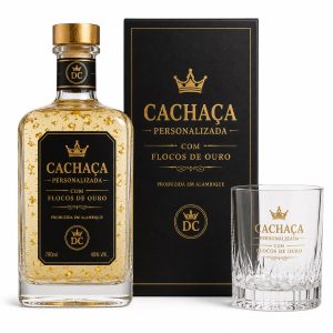 Cachaça Personalizada com Flocos de Ouro