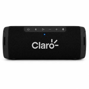 Caixa de Som com microfone em ABS e Tecido em Poliéster