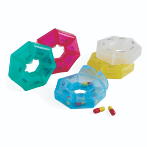 Porta Comprimidos Semanal em Formato Heptagonal