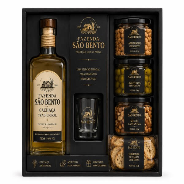 Kit Cachaça com Aperitivos Personalizado