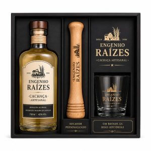 Kit Cachaça e Drink em Caixa Personalizado