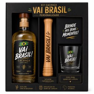 Kit Cachaça vai Brasil Personalizado