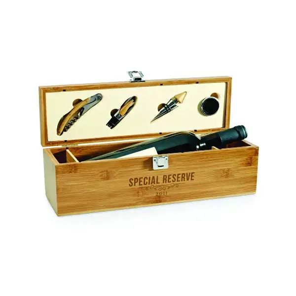 Kit Vinho em Madeira Personalizado