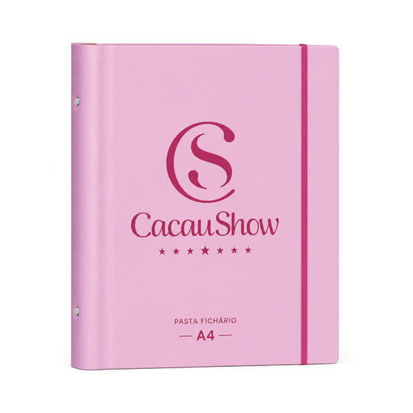 Pasta Fichário Tamanho A4 Rosa Personalizada