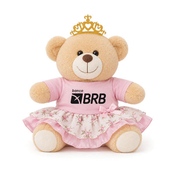 Pelúcia Personalizada Ursa Rosa