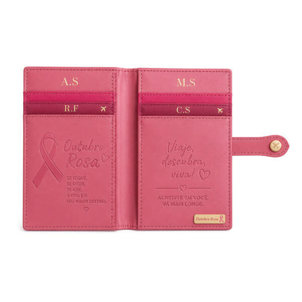 Porta Passaporte de Couro Feminino Personalizado