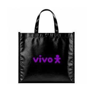 Sacolas Metalizada Gravada Preta