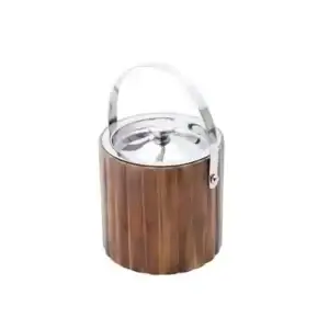 Balde para Gelo em Bambu com Alça Inox