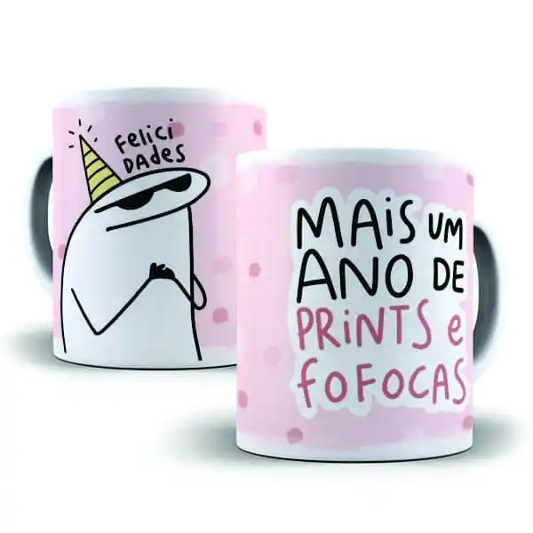 Caneca Xícara de Cerâmica Flork Bento Meme