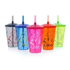 Copo Transparente com Canudo Personalizado