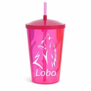 Copo Transparente com Canudo Personalizado