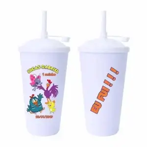 Copo Twister com Tampa e Canudo Personalizado