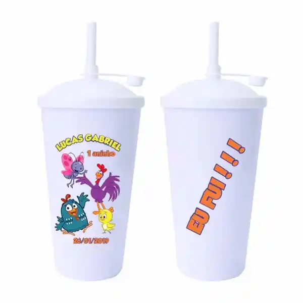 Copo Twister com Tampa e Canudo Personalizado
