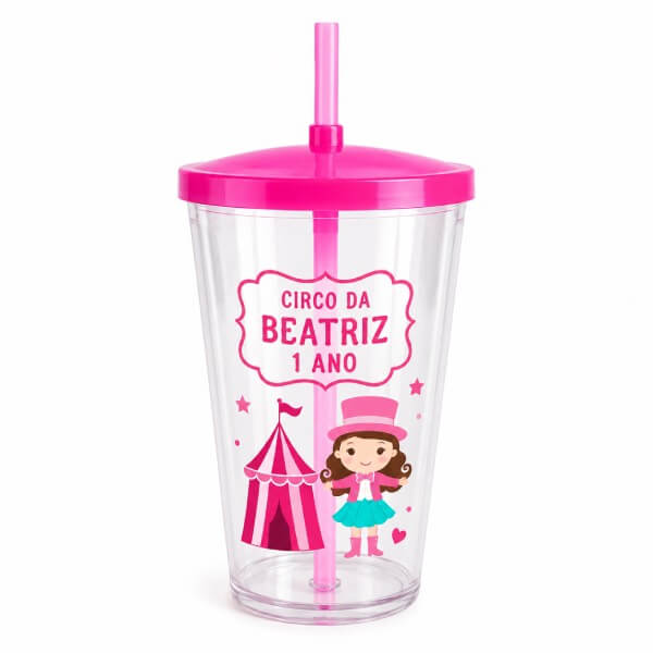 Copo com Canudo Personalizado para Lembrancinha