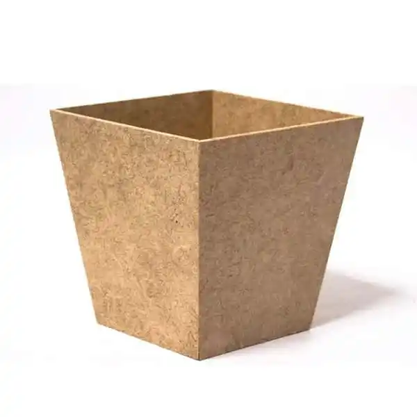 Kit 10 Unidades De Cachepô Vaso Em Mdf Cru 10x10cm