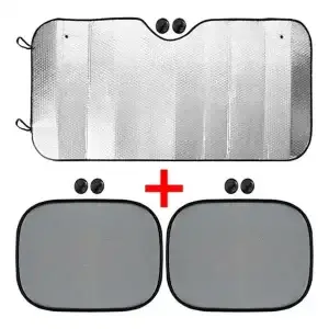 Kit Protetor De Parabrisa Metalizado Tapa Sol Veicular Painel e Lateral