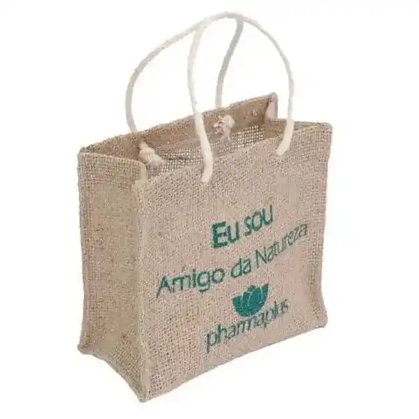 Ecobag em juta com alças algodão personalizada
