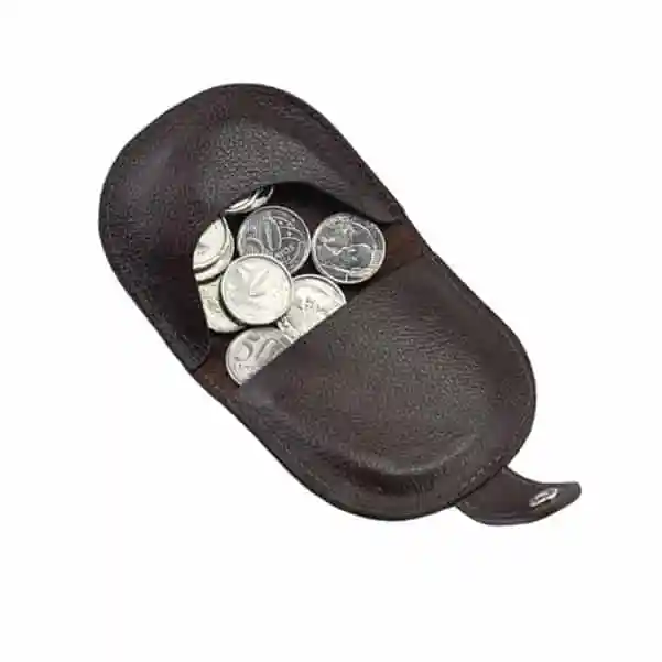 Bolsinha de Couro Zíper Porta Níquel Personalizado