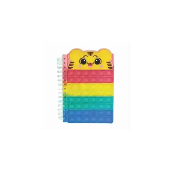 Caderno Pop It Fidgets Anti-Stress Fofo Tigre Art Hobby