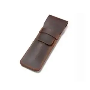 Case Duplo Porta Canetas Couro Camel