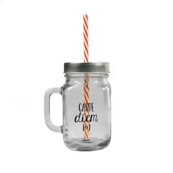 Copo de Vidro Personalizado com Canudo