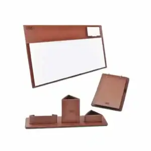 Organizador de Mesa em Couro 5 Peças Personalizado