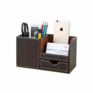 Organizador de Mesa em Couro com Porta Lápis Personalizado