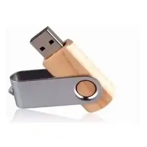 Pen Drive Bambu Giratório Personalizado