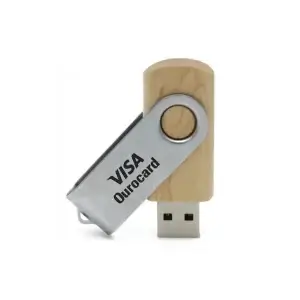 Pen drive 16gb de madeira personalizado