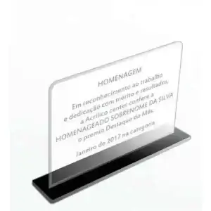 Placa De Homenagem Em Acrílico