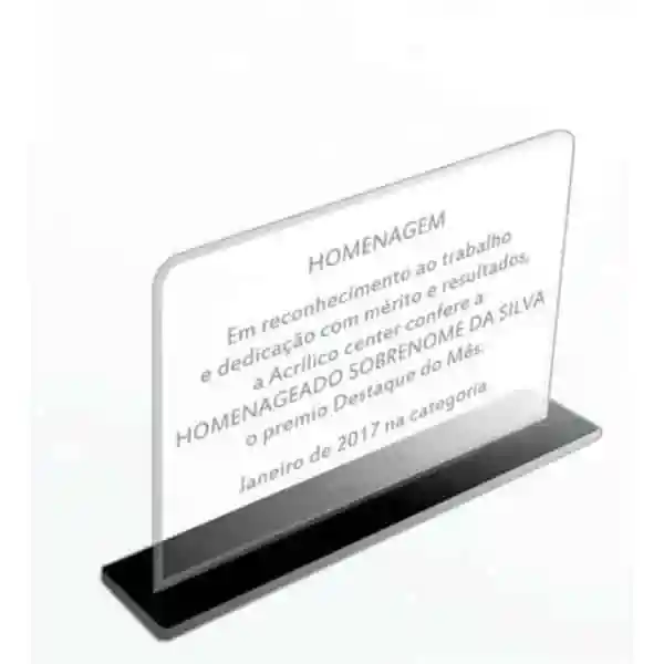 Placa De Homenagem Em Acrílico