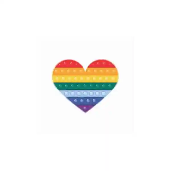 Pop It Fidget Anti Stress Coração Arco Iris Personalizado