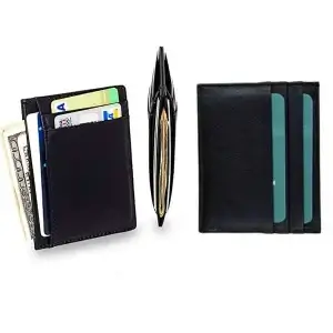 Porta Cartão De Couro Masculino Brinde