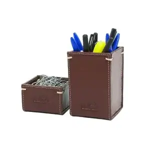 Porta Clips e Canetas em Couro Legítimo