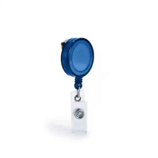 Porta Crachá Retrátil Roller Clip Azul Personalizado