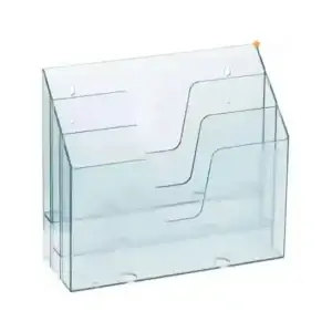 Porta Folheto Mesa Acrílico com 3 Espaços