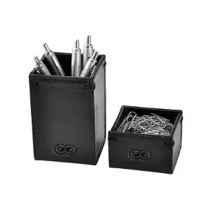 Porta Lápis e Clips Premium em Couro