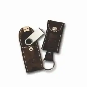 Porta-Pen Drive Confeccionado em Couro