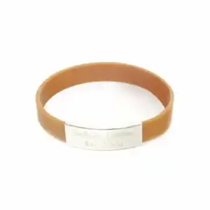 Pulseira de silicone com acabamento em metal
