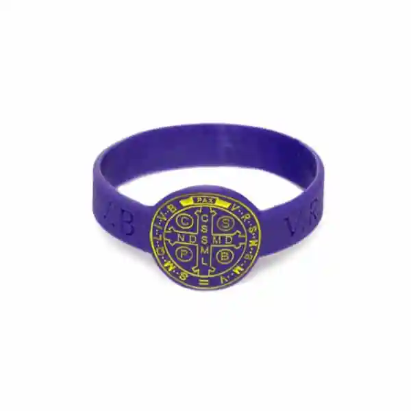 Pulseira de silicone com brasão circular