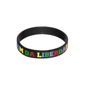 Pulseira de Silicone com Mensagem Multicolorida