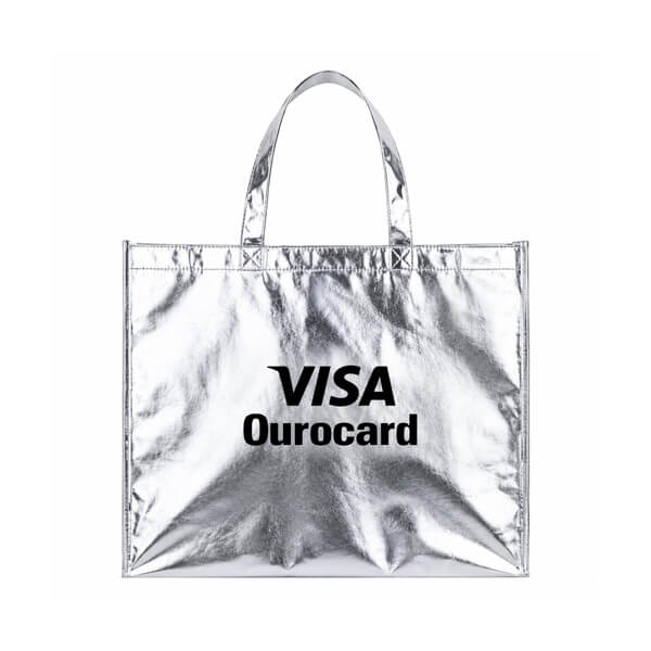Sacola Tnt Metalizada Personalizado Prata