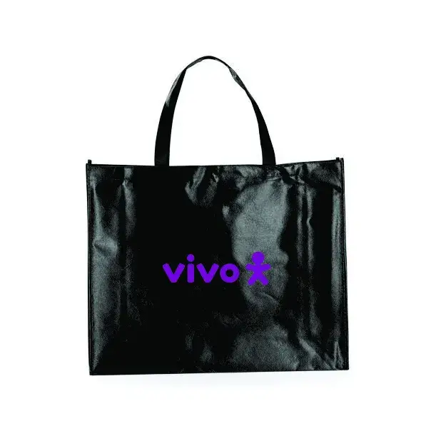 Sacolas Metalizada Gravada Preta