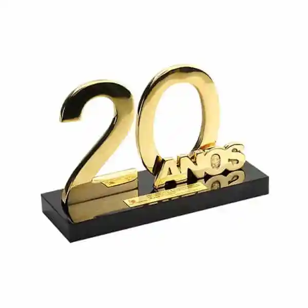 Troféu de 20 anos personalizados