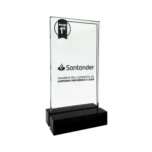 Troféu de vidro personalizado