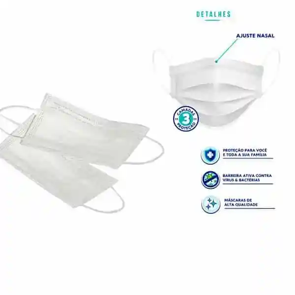 Máscara TNT Branca Anvisa Personalizada