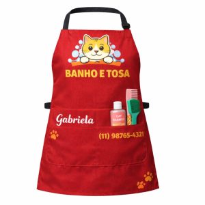 Avental Banho e Tosa Gato Personalizado