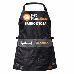 Avental Banho e Tosa Impermeável Personalizado