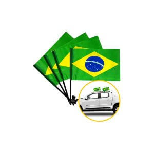 Bandeira do Brasil com Suporte para Carro