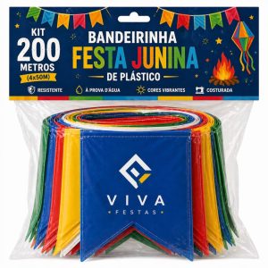 Bandeirinha Festa Junina De Plástico Kit 200 Metros